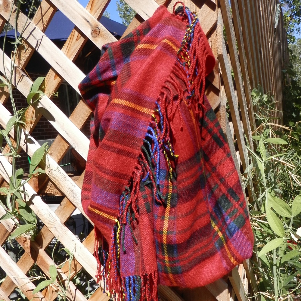 Large Fringed Blanket Scarf/Wrap